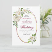 ホワイトローズフォーマルブルゴーニュ結婚ーフローラ 招待状 (スタンド正面)