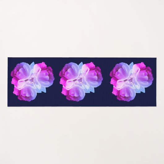 ホワイトローズフラワーアートブーケ ヨガマット (正面(横))