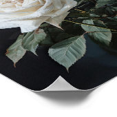 ホワイトローズフラワーアートプリントポスター ポスター (角)