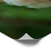 ホワイトローズフラワーアート ポスター (角)