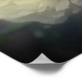 ホワイトローズフラワーインフル開花鏡抽象芸術 ポスター (角)