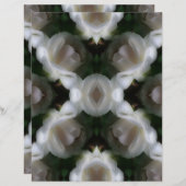 ホワイトローズフラワーズ抽象芸術スクラップブック紙 (正面/裏面)