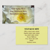 ホワイトローズフラワービジネスカードカスタム黄 名刺 (正面/裏面)