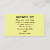 ホワイトローズフラワービジネスカードカスタム黄 名刺 (裏面)