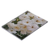 ホワイトローズフラワーフローラジャーナルノート ノートブック (左側)