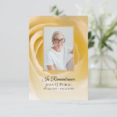 ホワイトローズフラワー花びら葬祭記念悔やみや弔慰 サンキューカード (スタンド正面)