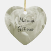 ホワイトローズフランスのラブバレンタインオーナメント セラミックオーナメント (裏面)