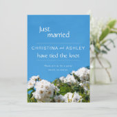 ホワイトローズフローラたった今結婚しました 招待状 (スタンド正面)