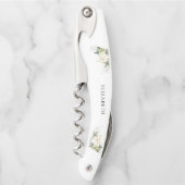 ホワイトローズフローラウェイターコルクスクリュ ソムリエナイフ (正面)