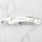 ホワイトローズフローラウェイターコルクスクリュ ソムリエナイフ (正面)