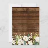 ホワイトローズフローラウェディングザデイト招待状 サンキューカード (裏面)