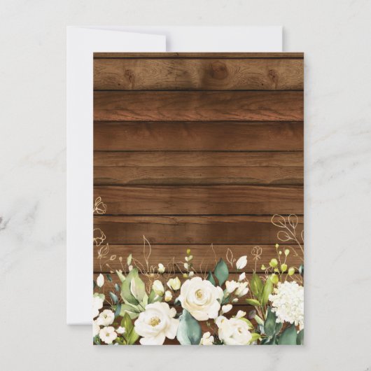 ホワイトローズフローラウェディングザデイト招待状 サンキューカード (裏面)