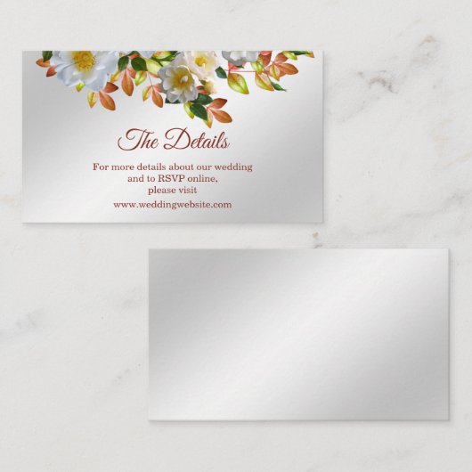 ホワイトローズフローラエンクロージャカード エンクロージャーカード (正面/裏面)