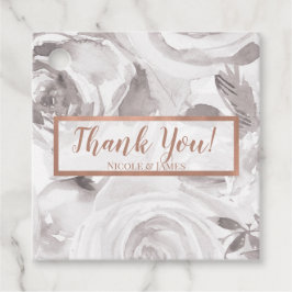 ホワイトローズフローラバラエレガモダンントウェディング フェイバータグ