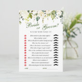 ホワイトローズフローラブライダルシャワーゲームカード 招待状 (スタンド正面)