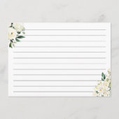 ホワイトローズフローラブライダルシャワーレシピカード エンクロージャーカード (裏面)