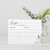 ホワイトローズフローラブライダルシャワーレシピカード エンクロージャーカード (スタンド正面)