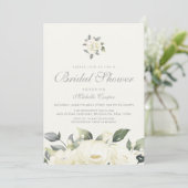 ホワイトローズフローラブライダルシャワー招待 招待状 (スタンド正面)