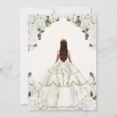 ホワイトローズフローラプリンセスガウン金ゴールドキンセアニラ 招待状 (裏面)