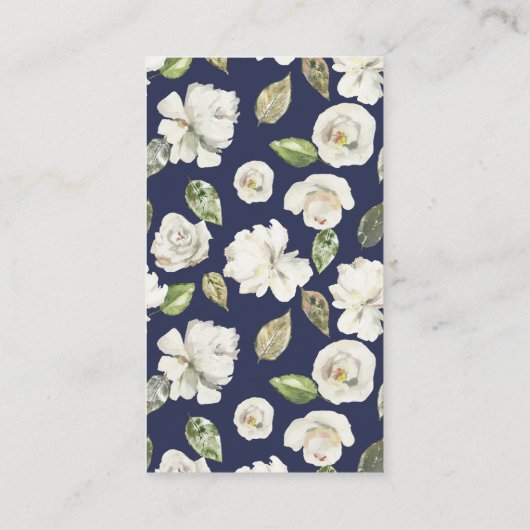 ホワイトローズフローラベビーシャワーおむつラッフルチケット エンクロージャーカード (裏面)