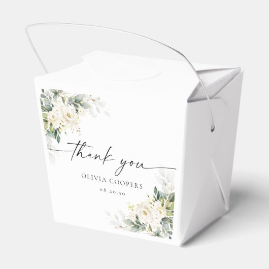 ホワイトローズフローラベビーシャワーお願いボックス フェイバーボックス (裏面サイド)