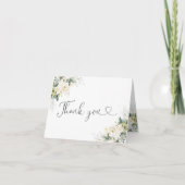 ホワイトローズフローラベビーシャワーサンキューカード サンキューカード (正面)