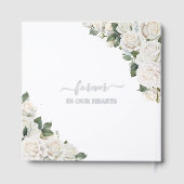 ホワイトローズフローラメモリアル葬儀フォトシルバー ゲストブック (裏面)