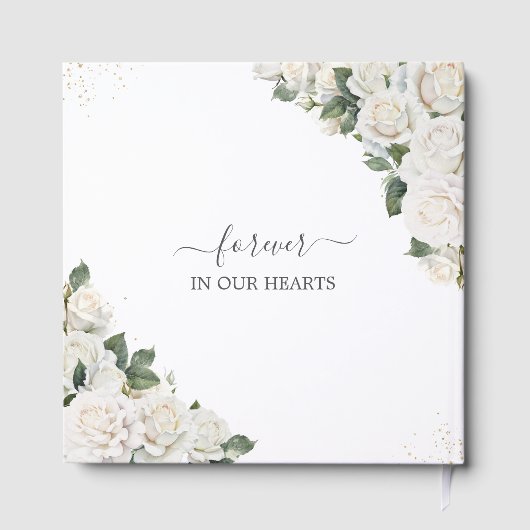 ホワイトローズフローラメモリアル葬儀フォト写真 ゲストブック (裏面)