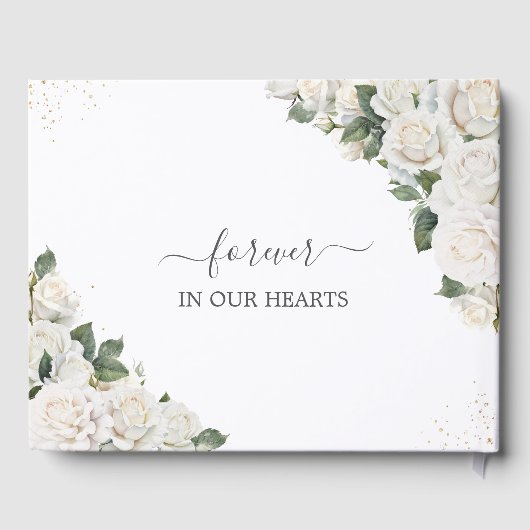 ホワイトローズフローラメモリアル葬儀フォト写真 ゲストブック (裏面)