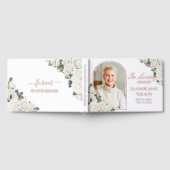 ホワイトローズフローラメモリアル葬儀写真写真 ゲストブック (全面)