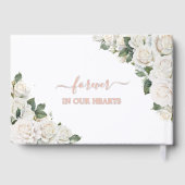 ホワイトローズフローラメモリアル葬儀写真写真 ゲストブック (裏面)