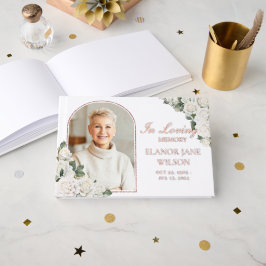 ホワイトローズフローラメモリアル葬儀写真写真 ゲストブック