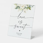 ホワイトローズフローララブズスイートサイン 台座サイン (正面)