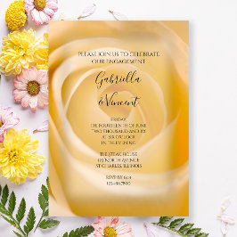 ホワイトローズフローラ婚約パーティ招待状 招待状