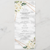 ホワイトローズフローラ幾何大理石結婚式 プログラム (正面)