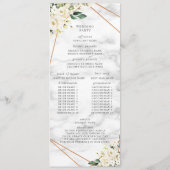 ホワイトローズフローラ幾何大理石結婚式 プログラム (裏面)