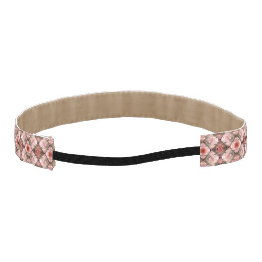 ホワイトローズフローラ抽象芸術アート アスレチックヘッドバンド (裏面)