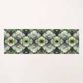 ホワイトローズフローラ抽象芸術アート ヨガマット (正面(横))