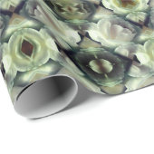 ホワイトローズフローラ抽象芸術アート ラッピングペーパー (ロールコーナー)