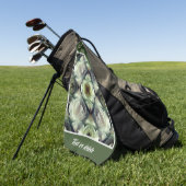 ホワイトローズフローラ抽象芸術アーパーソナライズされたト ゴルフタオル (グリーン)