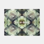 ホワイトローズフローラ抽象芸術アーパーソナライズされたト ドアマット (正面)