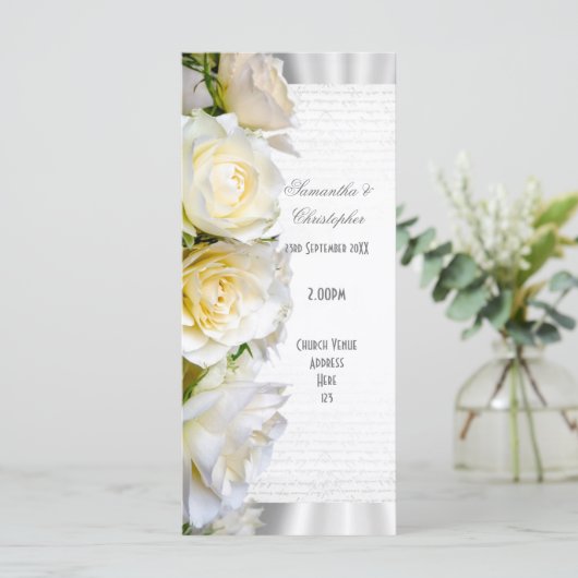 ホワイトローズフローラ教会の結婚式プログラム プログラム (スタンド正面)