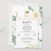 ホワイトローズフローラ枠卒業パーティー 招待状 (正面)