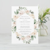 ホワイトローズフローラ植物学ブライダルシャワー 招待状 (スタンド正面)