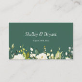 ホワイトローズフローラ結婚のオンラインRSVP QRコード エンクロージャーカード (裏面)