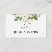 ホワイトローズフローラ結婚ズフラット座席表 プレイスカード (正面)