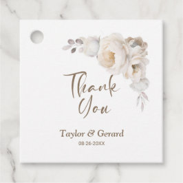 ホワイトローズフローラ結婚ズ・サンキュー フェイバータグ