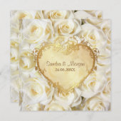 ホワイトローズフローラ結婚式招待状 招待状 (正面/裏面)