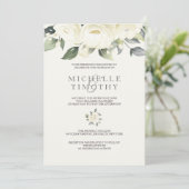 ホワイトローズフローラ結婚式招待状 招待状 (スタンド正面)