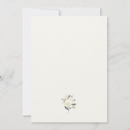 ホワイトローズフローラ結婚式招待状 招待状 (裏面)